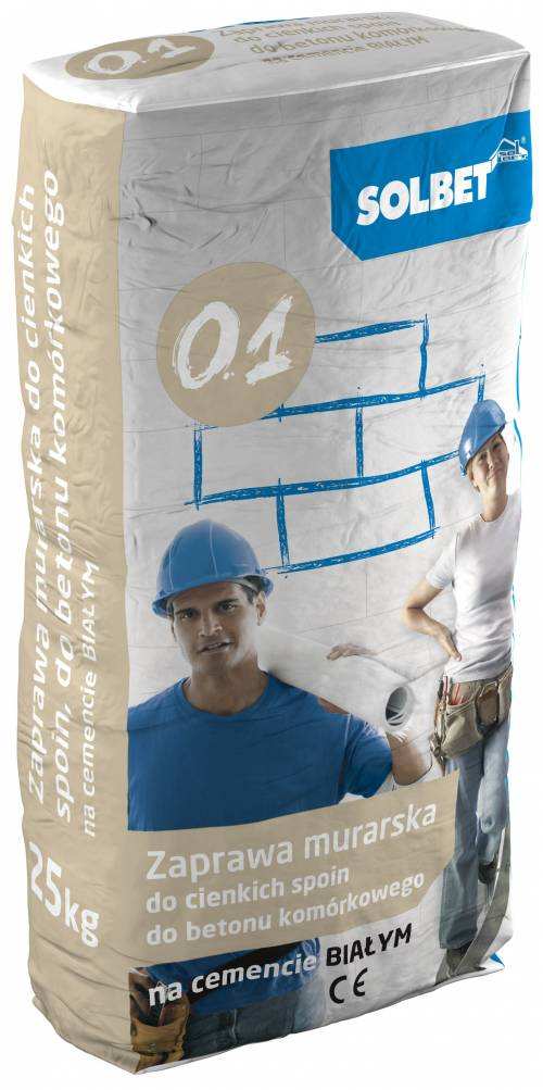 Zaprawa murarska do betonu komórkowego -biała 25kg